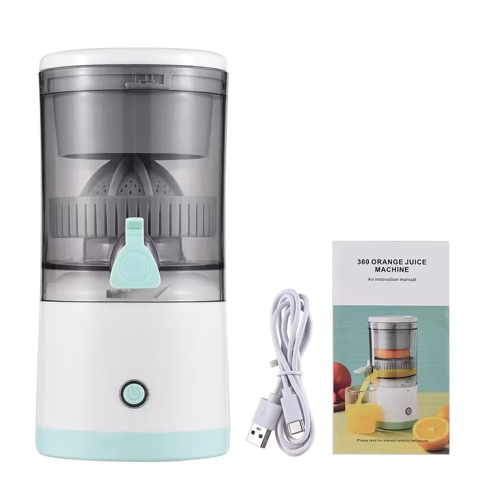 Portable Electric Juicer Rechargeable Citrus Press USB Charging Orange Lemon Squeezer with Cleaning Brush Fresh Juice
