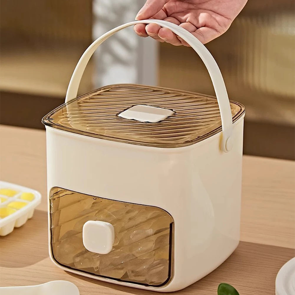 48-Cube Ice Maker with Storage Drawer Ice Cube Mold One-touch Easy Release Compact Ice Maker Machine for Household & Outdoor Use