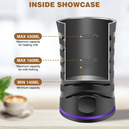 400W 4 in 1 Electric Milk Frother and Steamer Hot Chocolate Machine Temperature Control 600ml Hot and Cold Milk Foam Maker