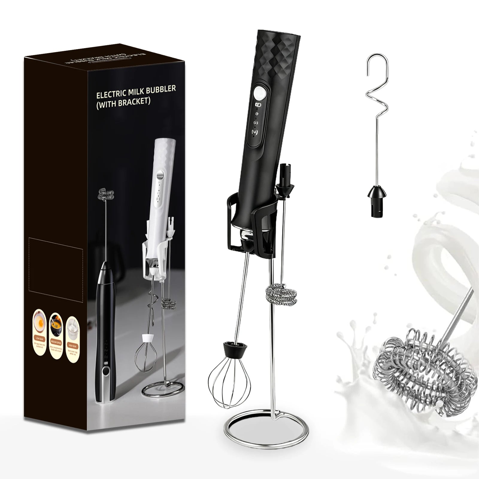 Milk Frother Wand Coffee Frother Handheld Foam Maker For Latte Rechargeable Electric Milk Frother Handheld Drink Mixer Gift Idea