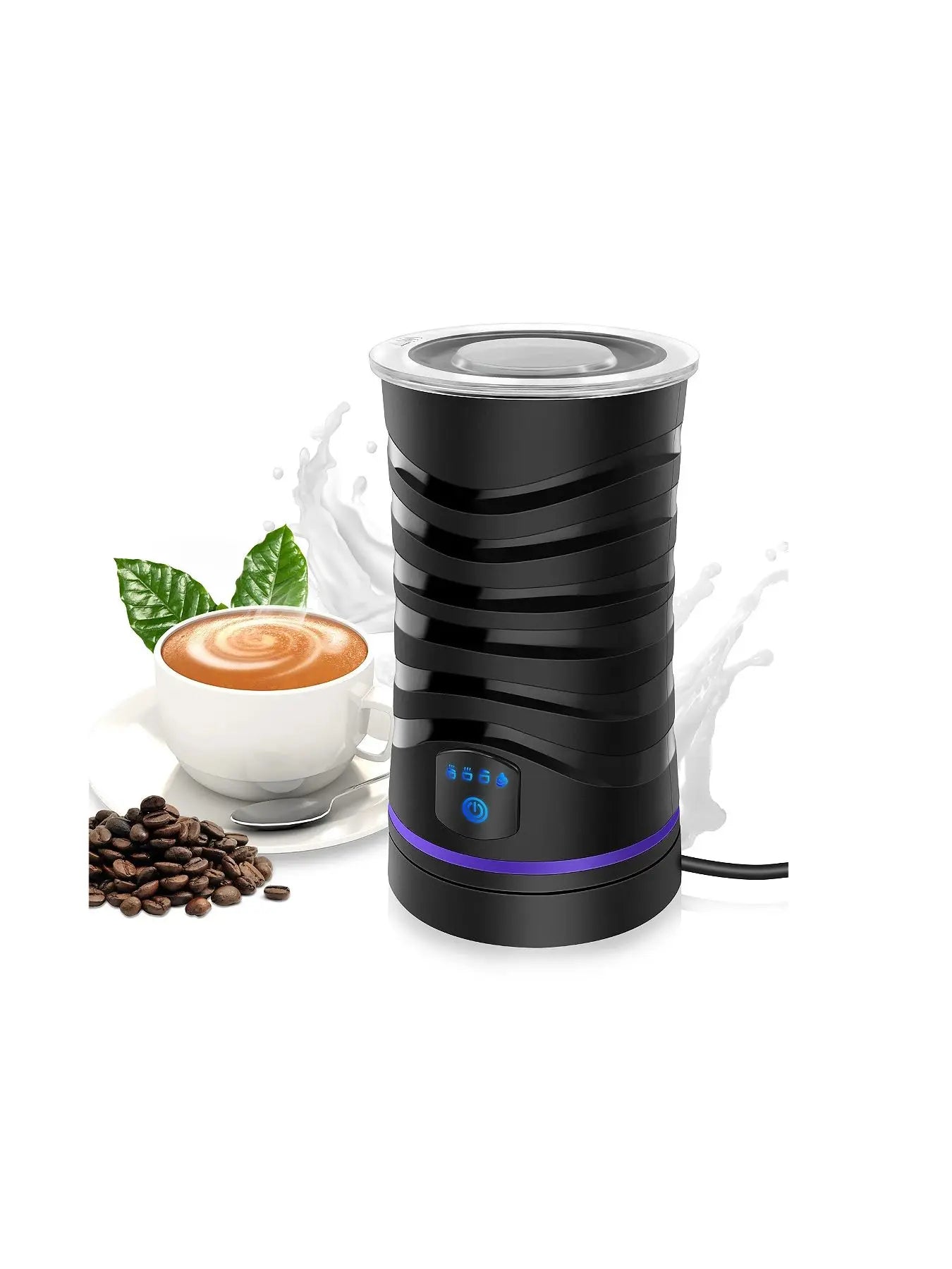 400W 4 in 1 Electric Milk Frother and Steamer Hot Chocolate Machine Temperature Control 600ml Hot and Cold Milk Foam Maker